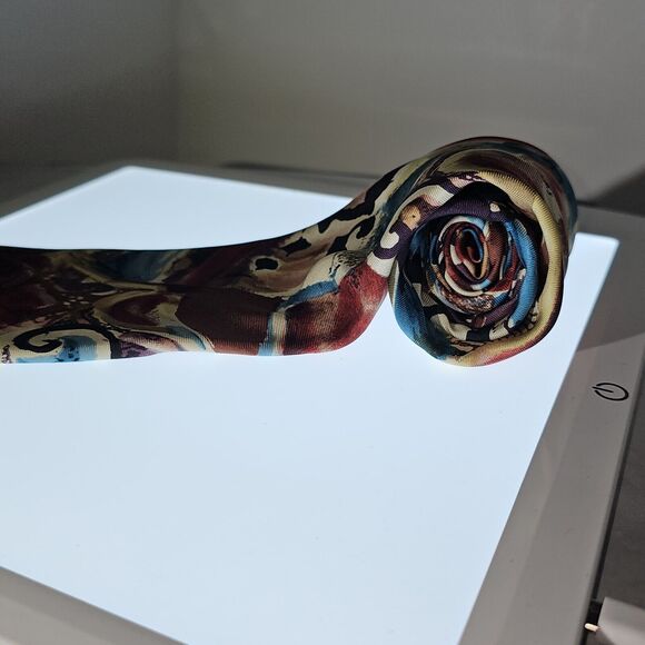 Hardy Amies Mens Tie - All London Silk - Abstract Colorful Pattern 56.5" x 3.5" - Picture 9 of 12